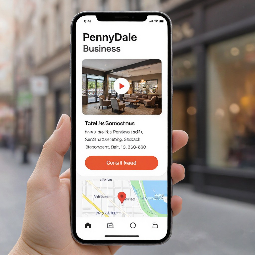 Pennydale business website on mobile