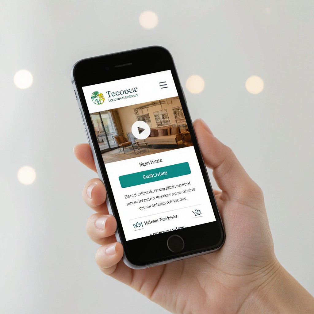 Local small business website on mobile device — Tecoma