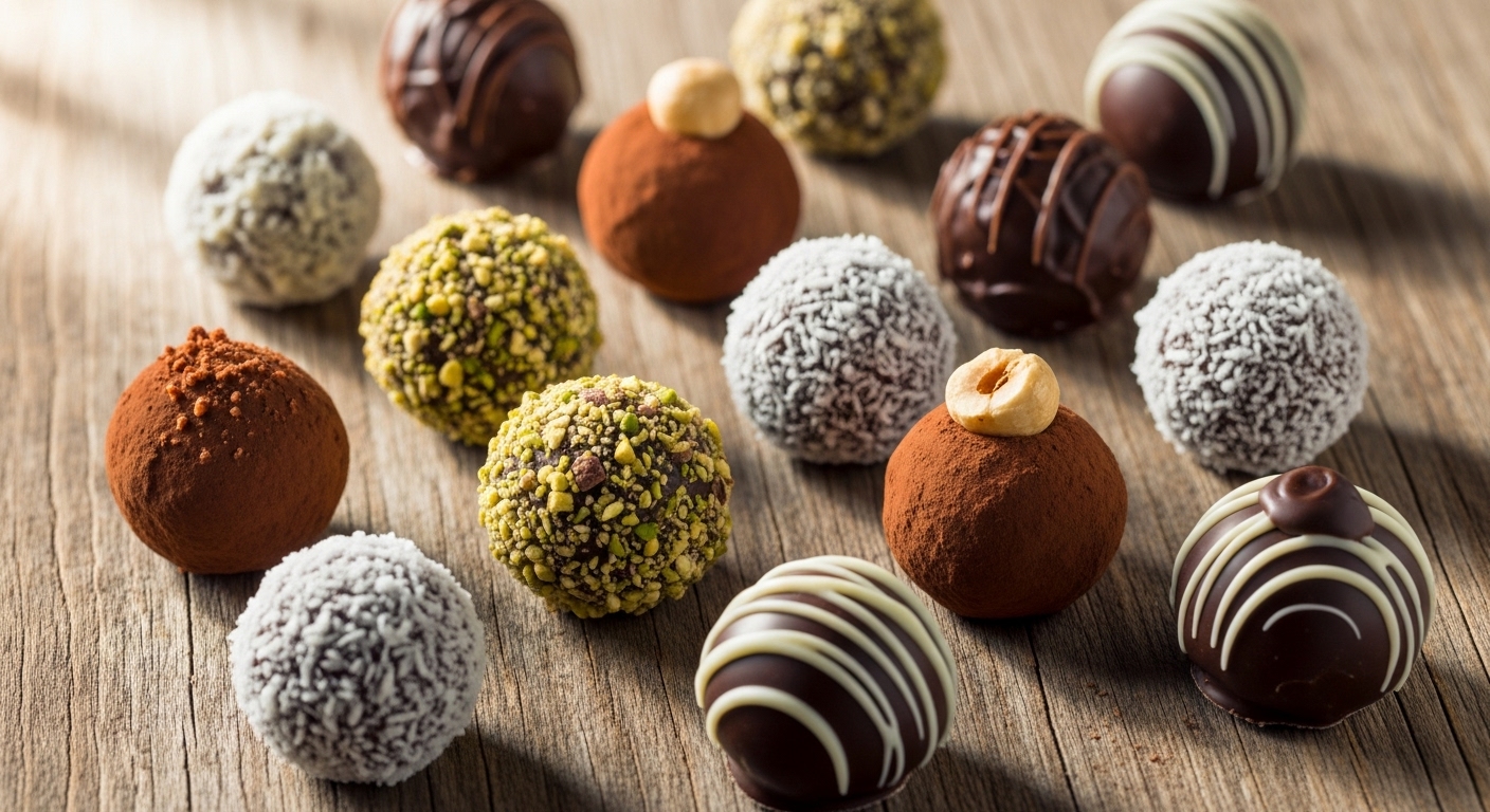 Assorted chocolate truffles