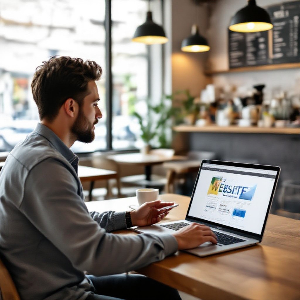 small business website on laptop