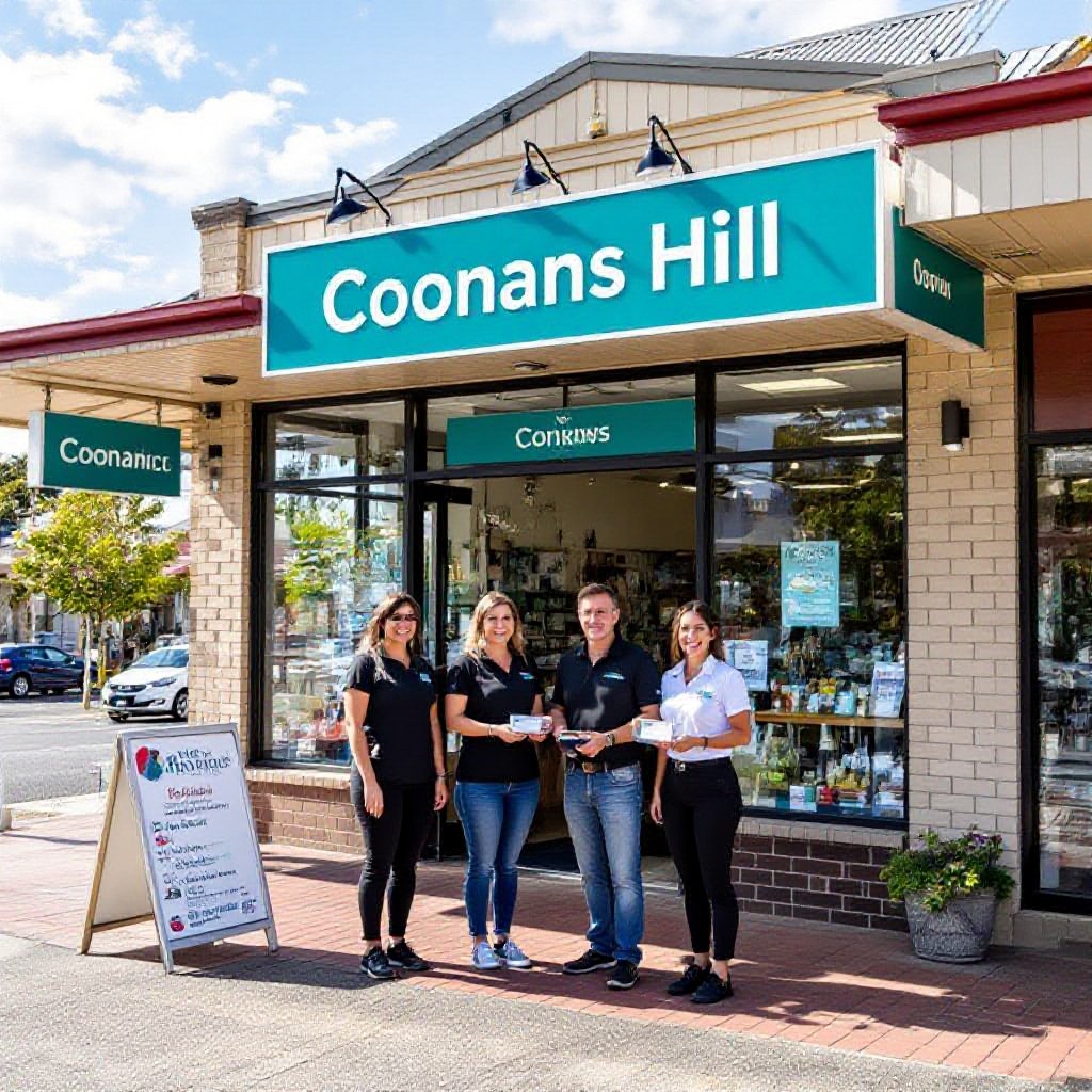 Coonans Hill local business website on phone and laptop