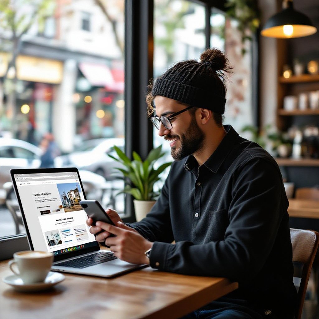 Small business website preview on phone