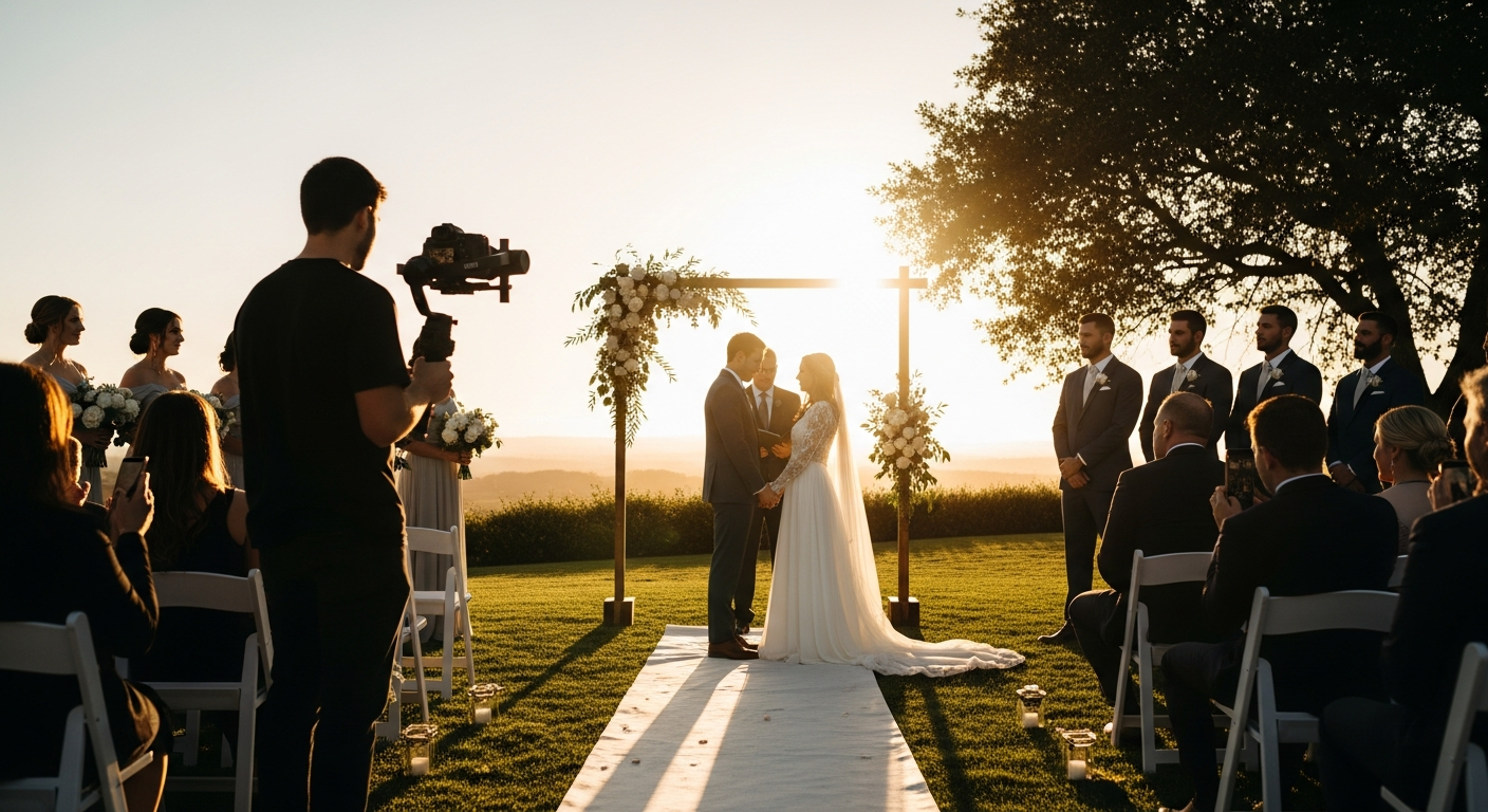 Videographer filming