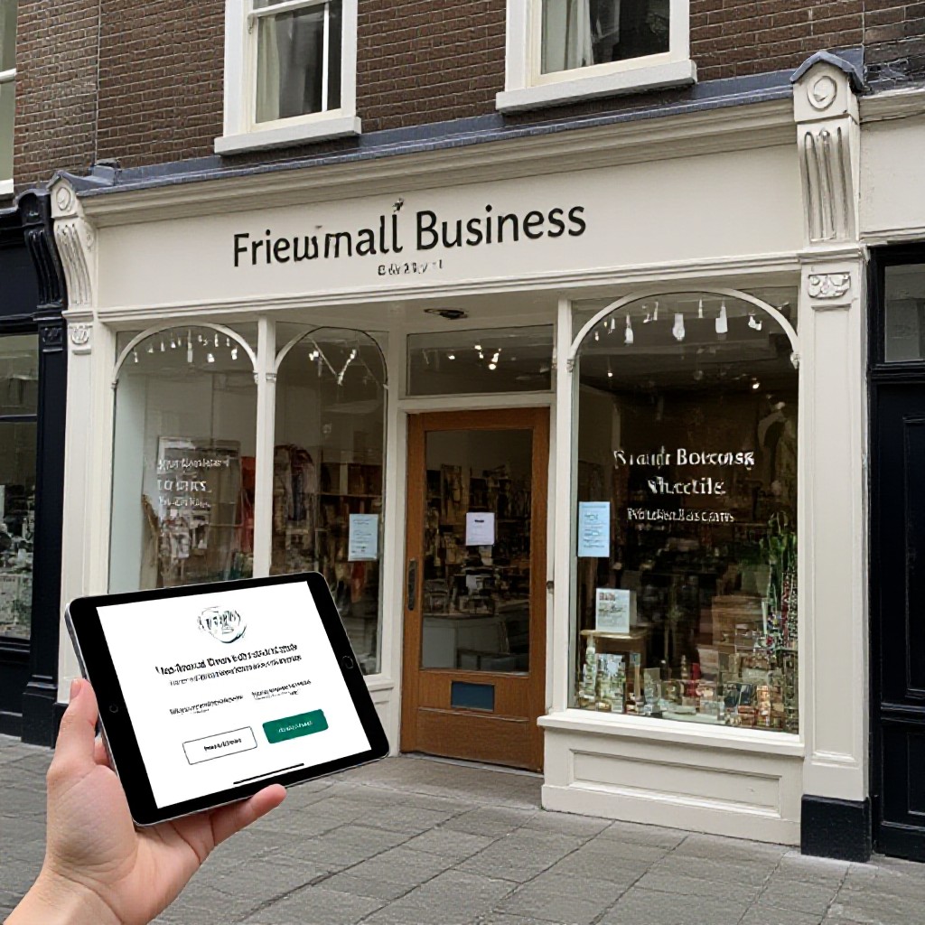 Local shopfront with website preview