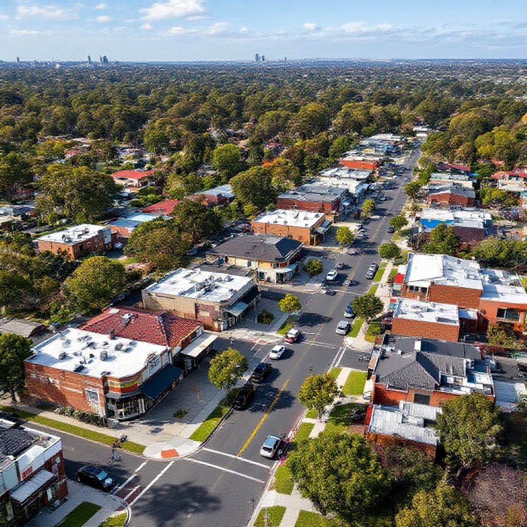 Darebin Park neighbourhood aerial view