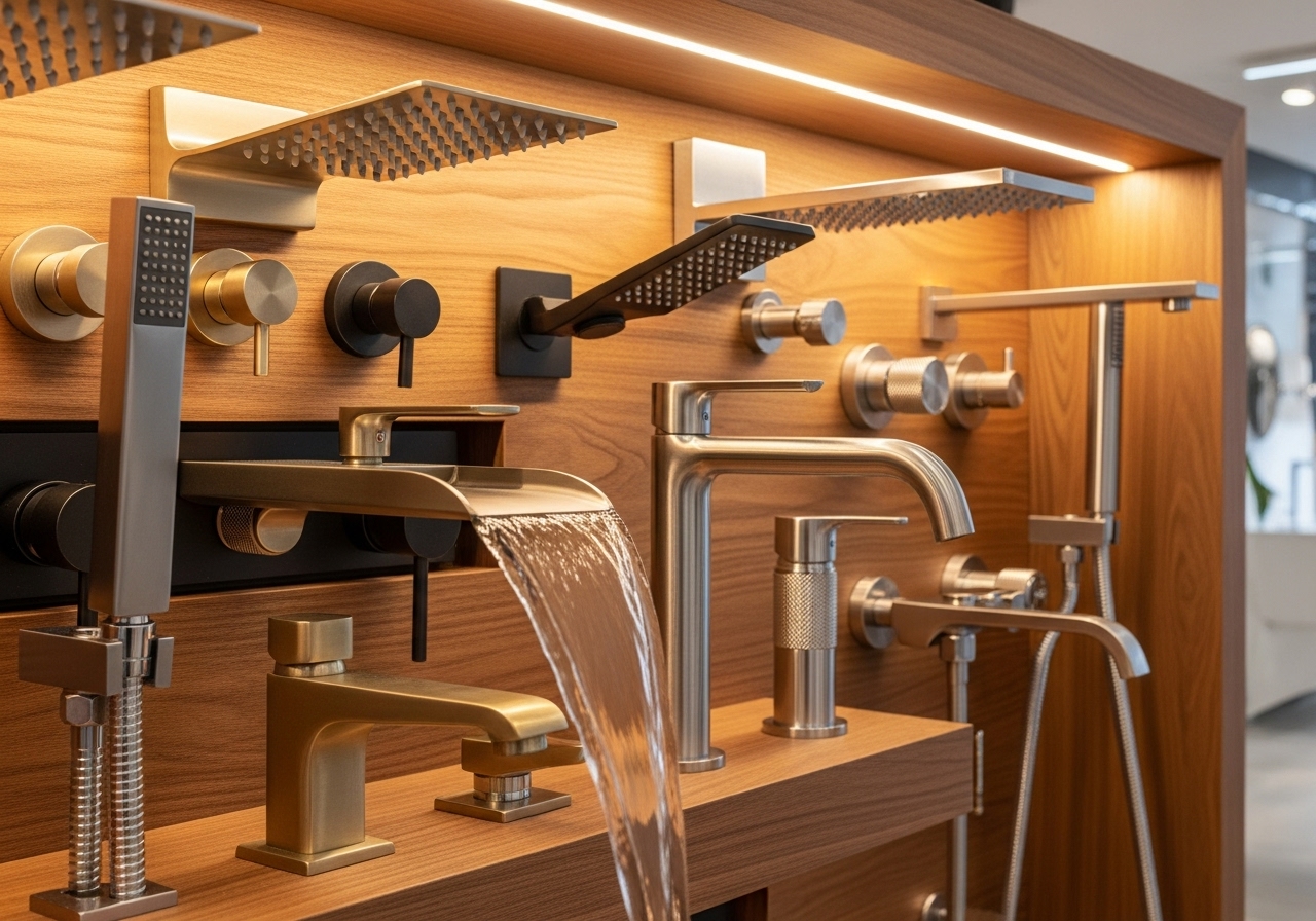 designer taps display