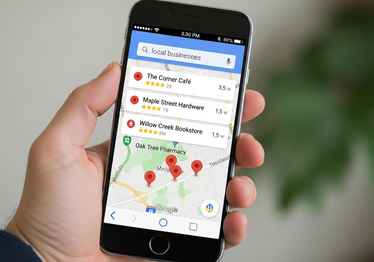 Local search results preview