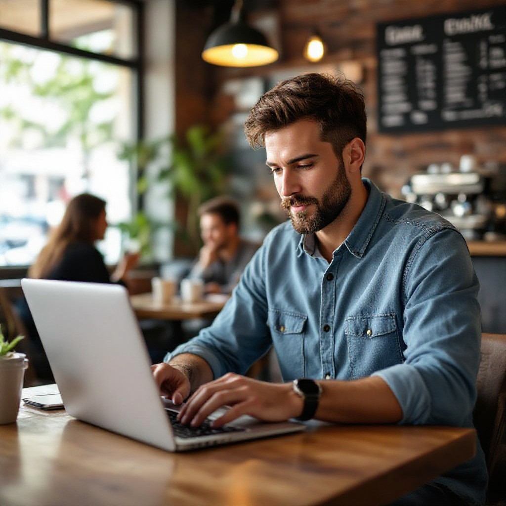 Small business owner building website