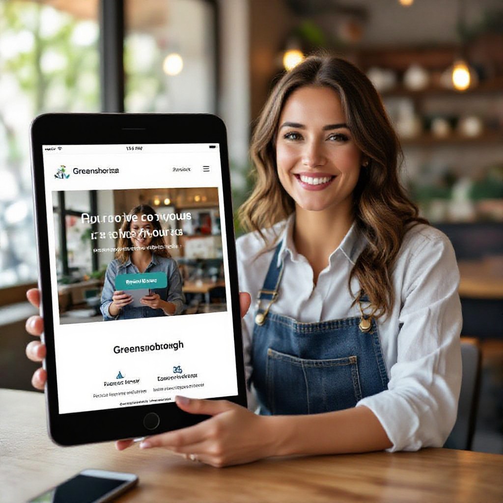 Greensborough business owner with phone