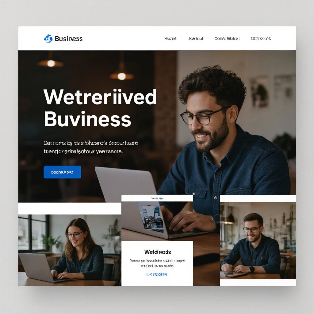 Small business owner checking website on laptop