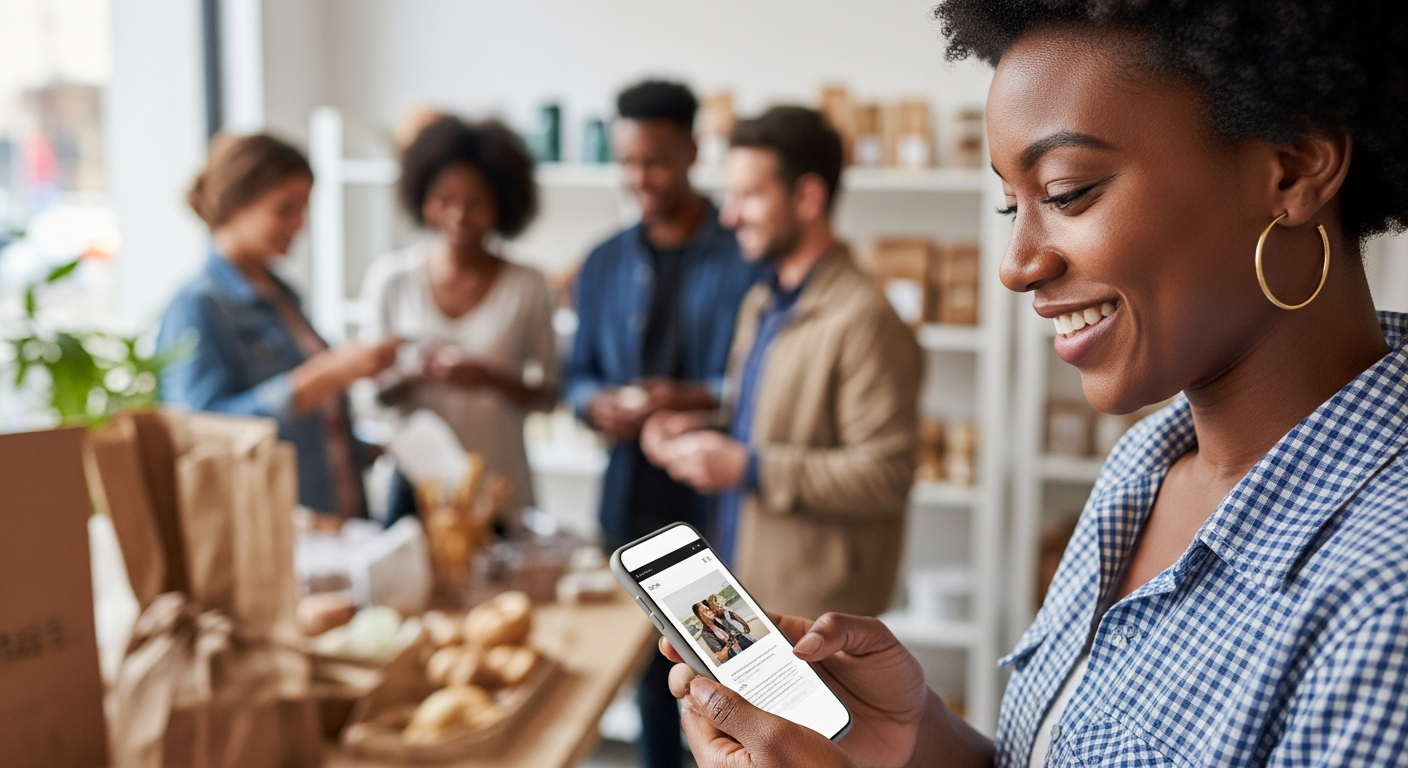 Small business website on phone