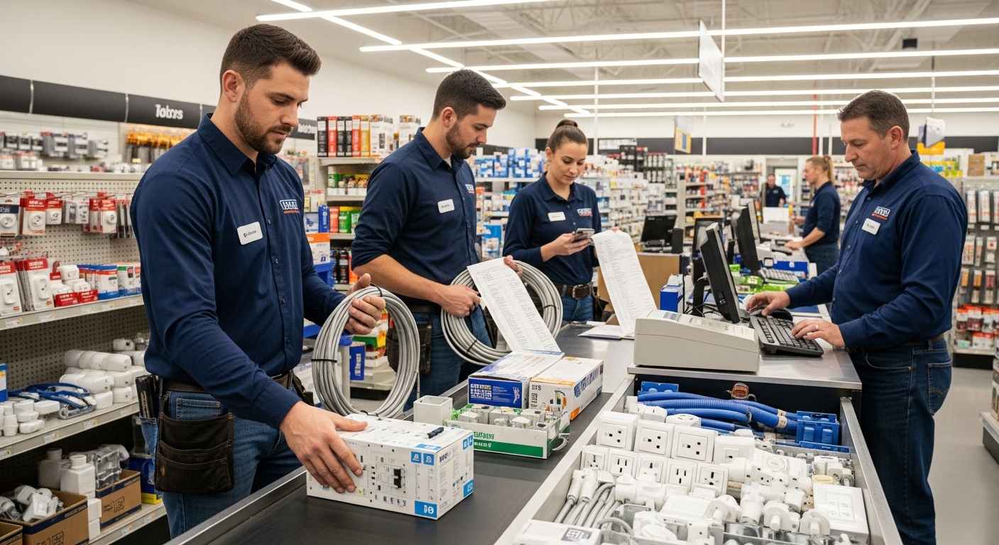 Contractors picking up supplies