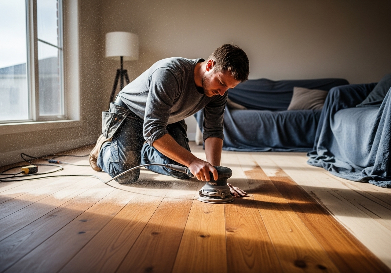 Sanding timber floor