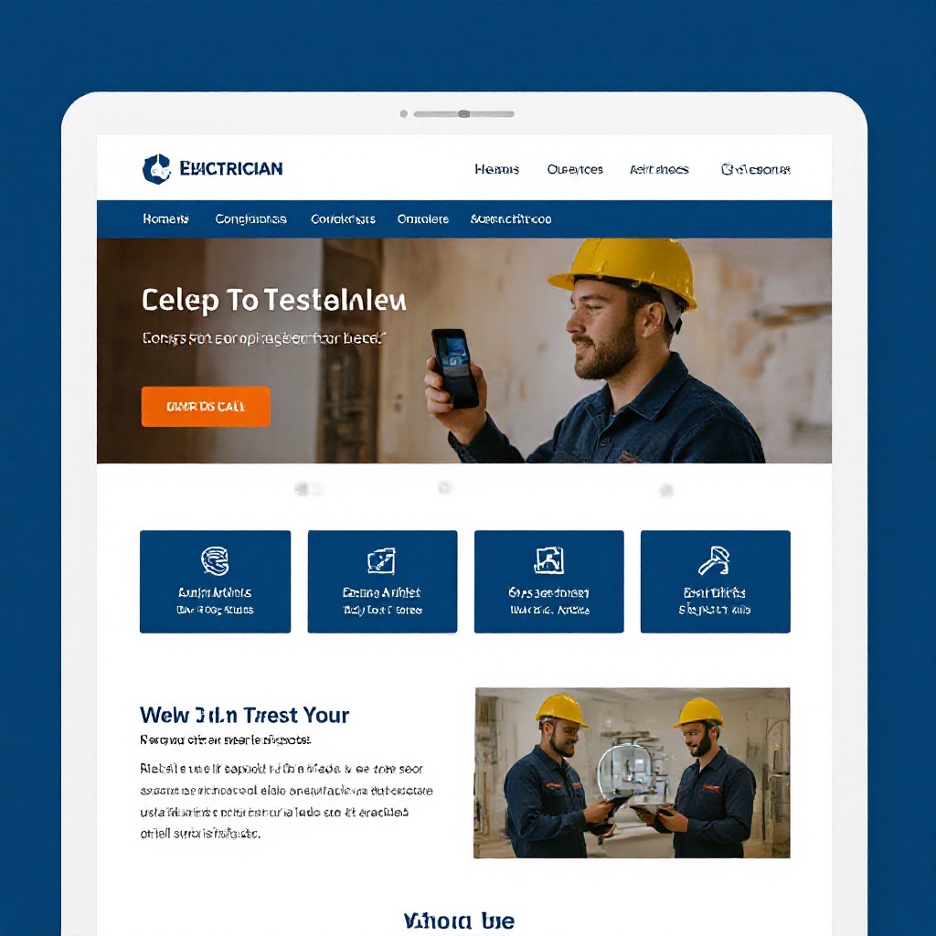 Local electrician website on mobile
