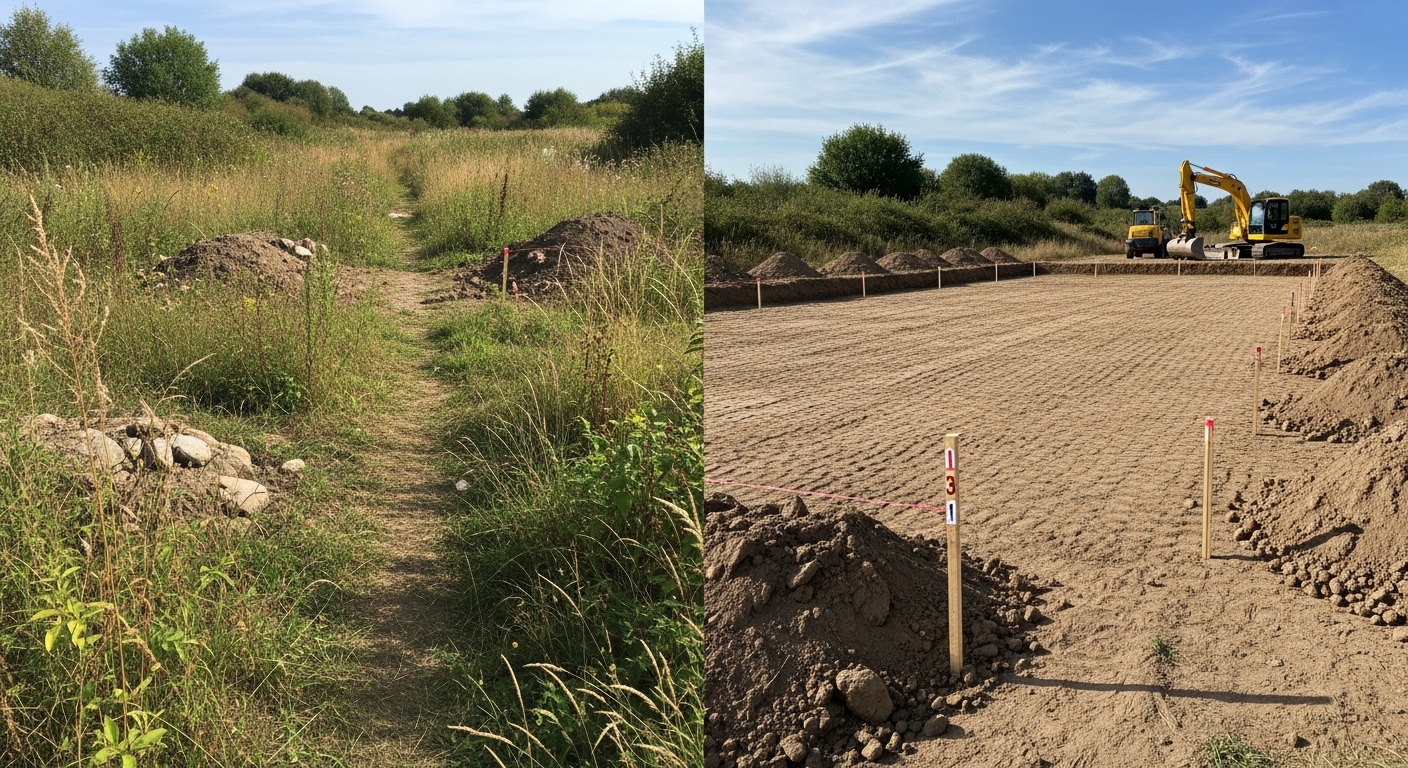 before and after excavation