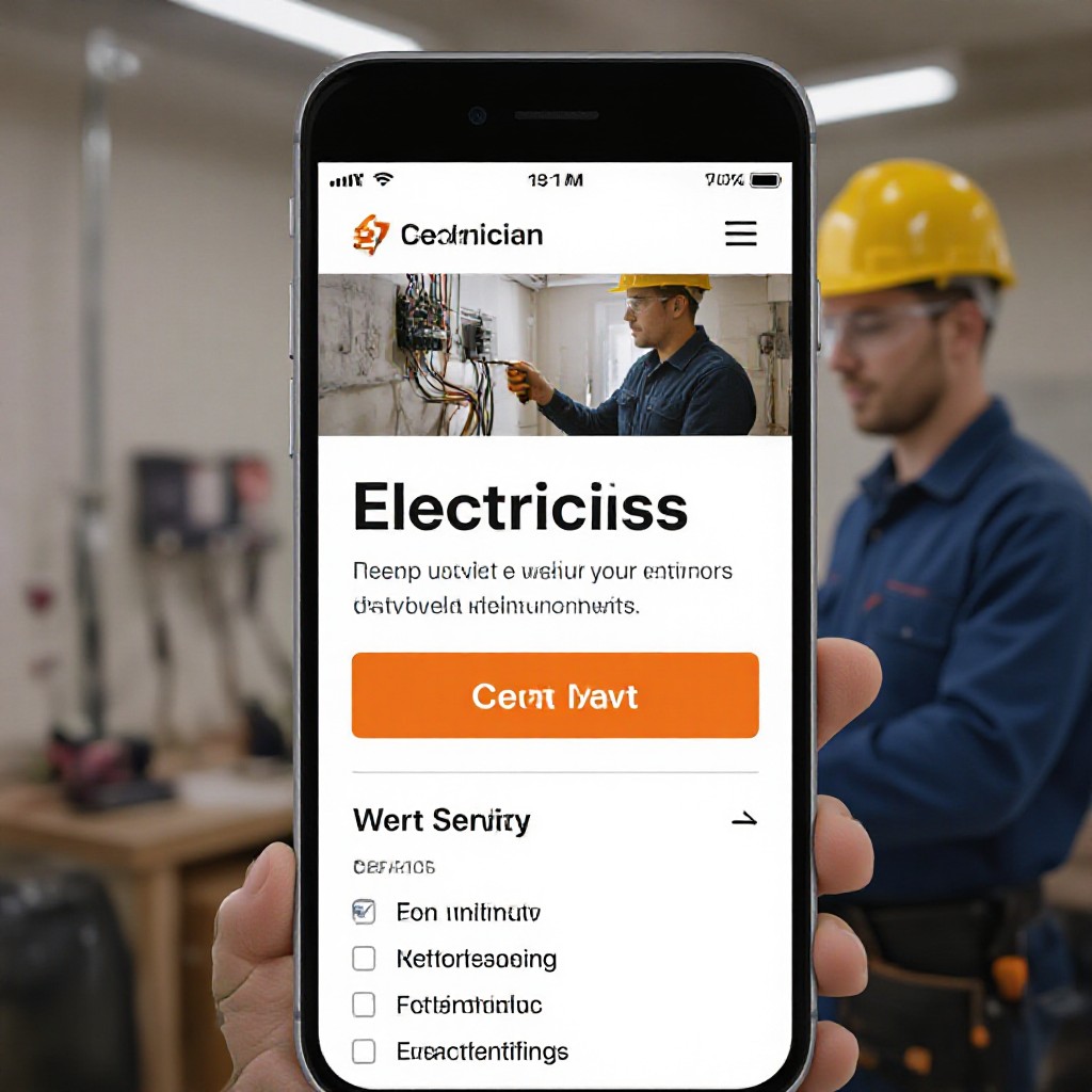 Electrician website on mobile