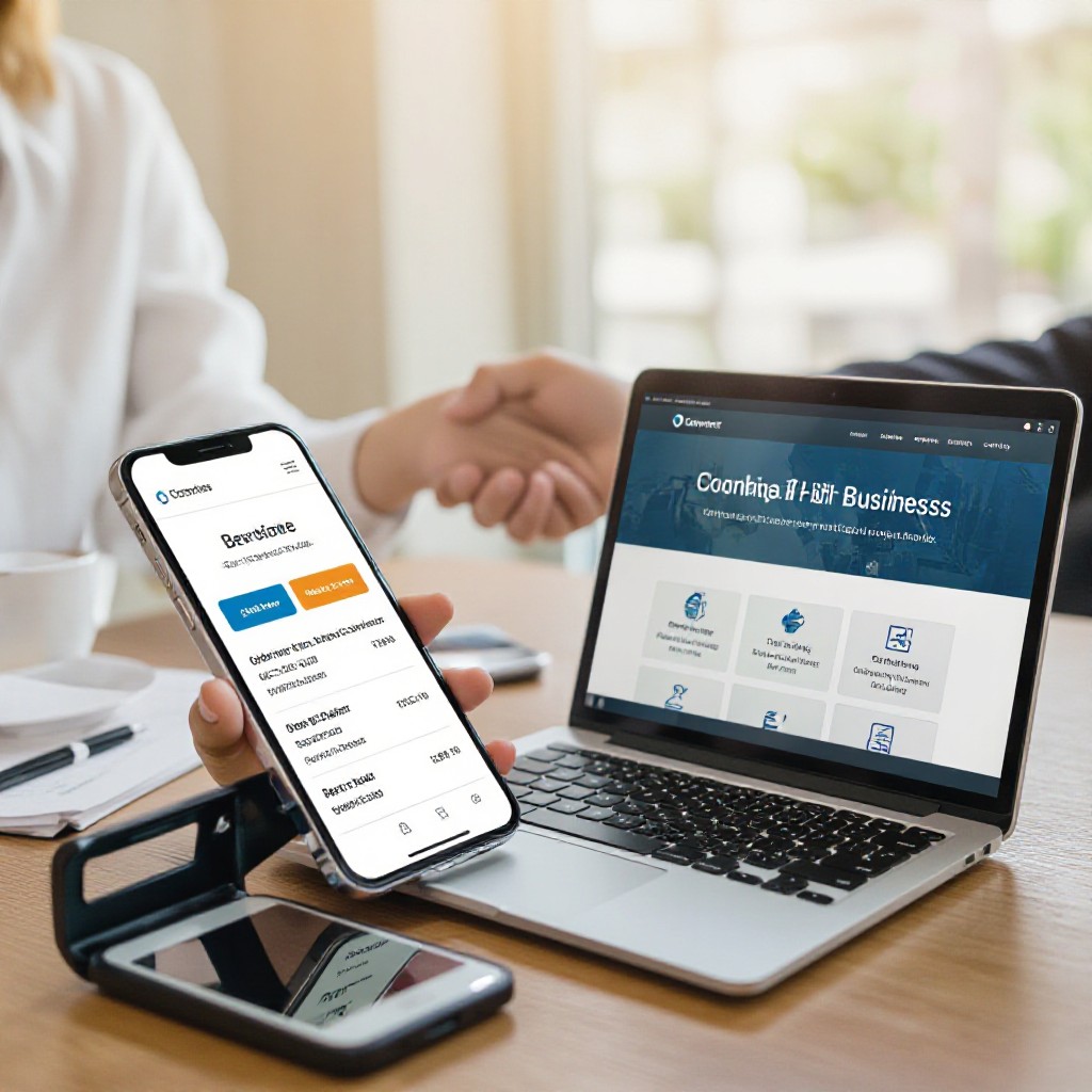 Small business owner updating their website via phone