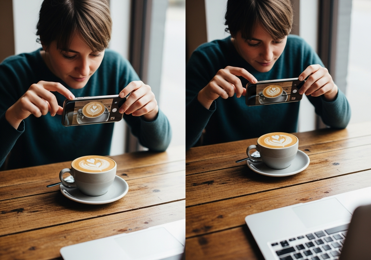 Owner photographing menu items