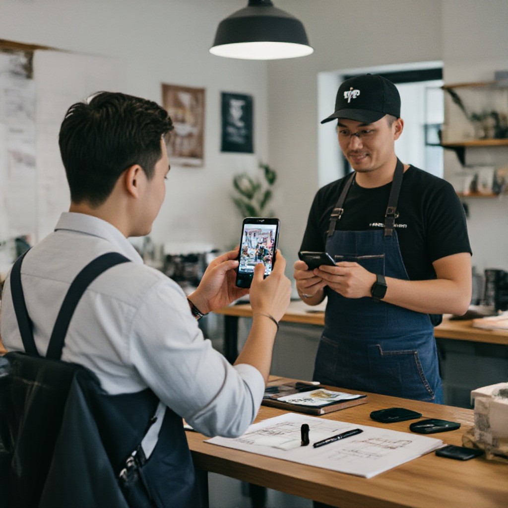 owner taking photos for website