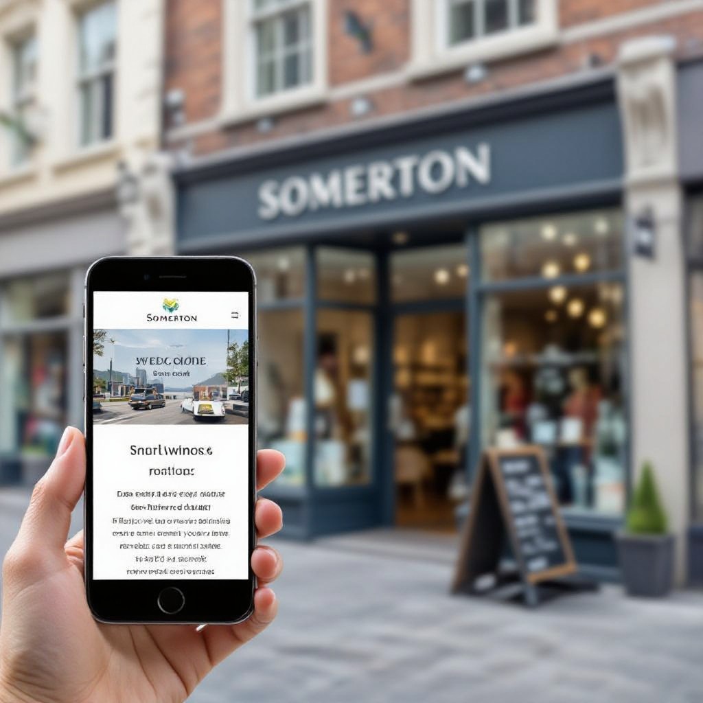 Somerton business with website on mobile and laptop