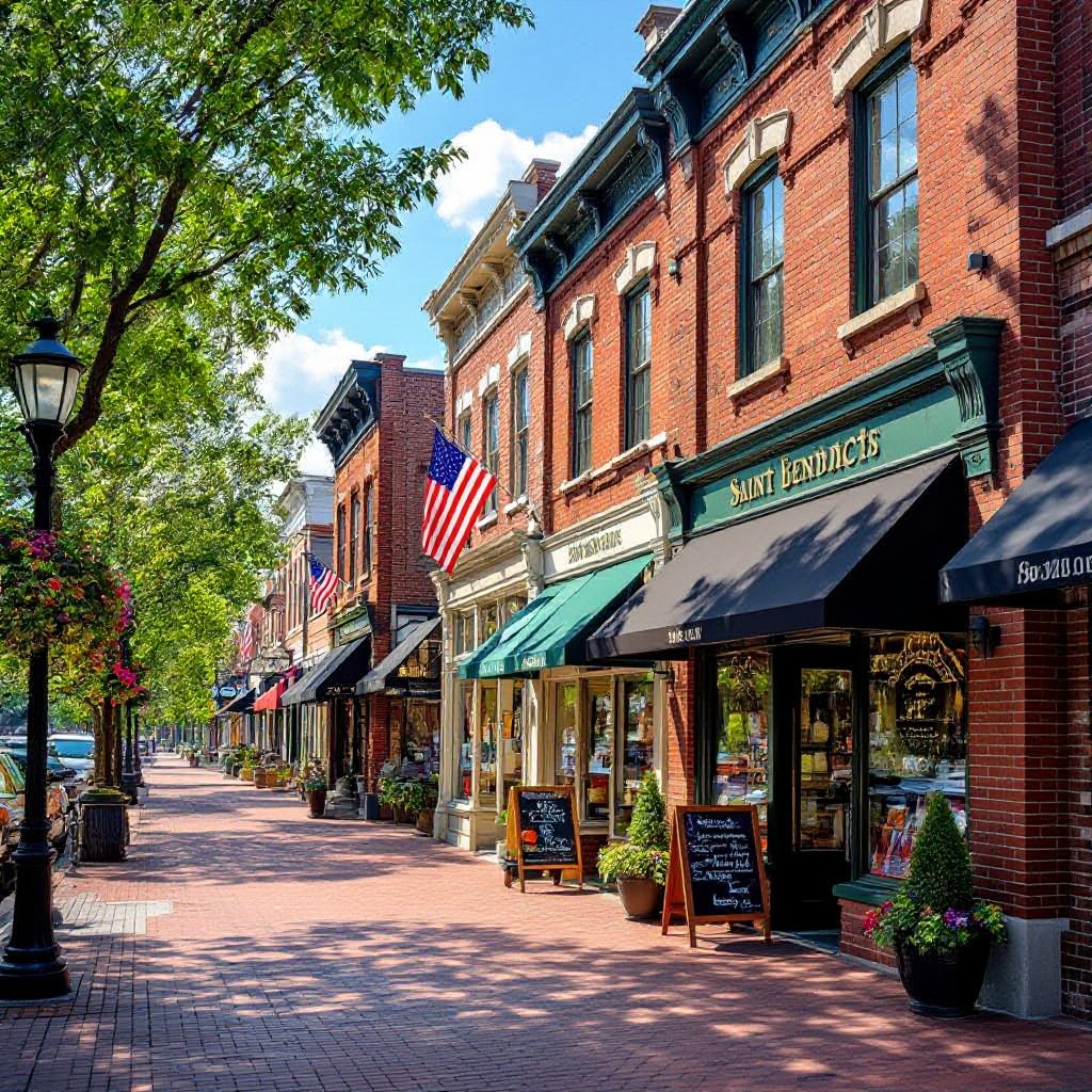 Saint Benedicts main street and local businesses