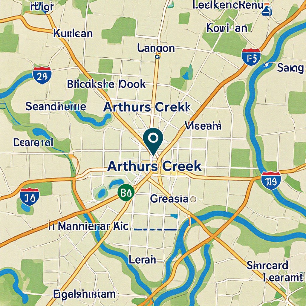 Service area map around Arthurs Creek