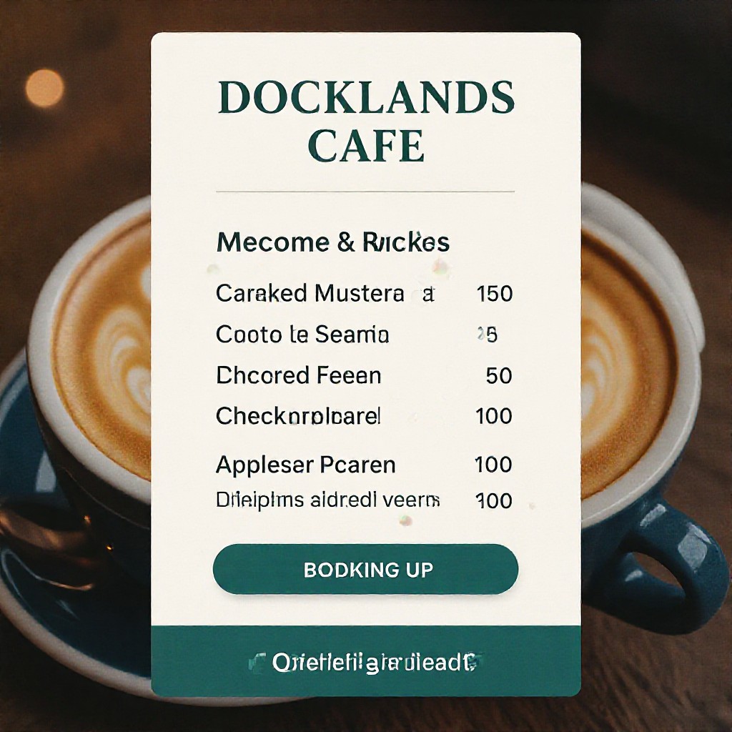 Docklands cafe website preview