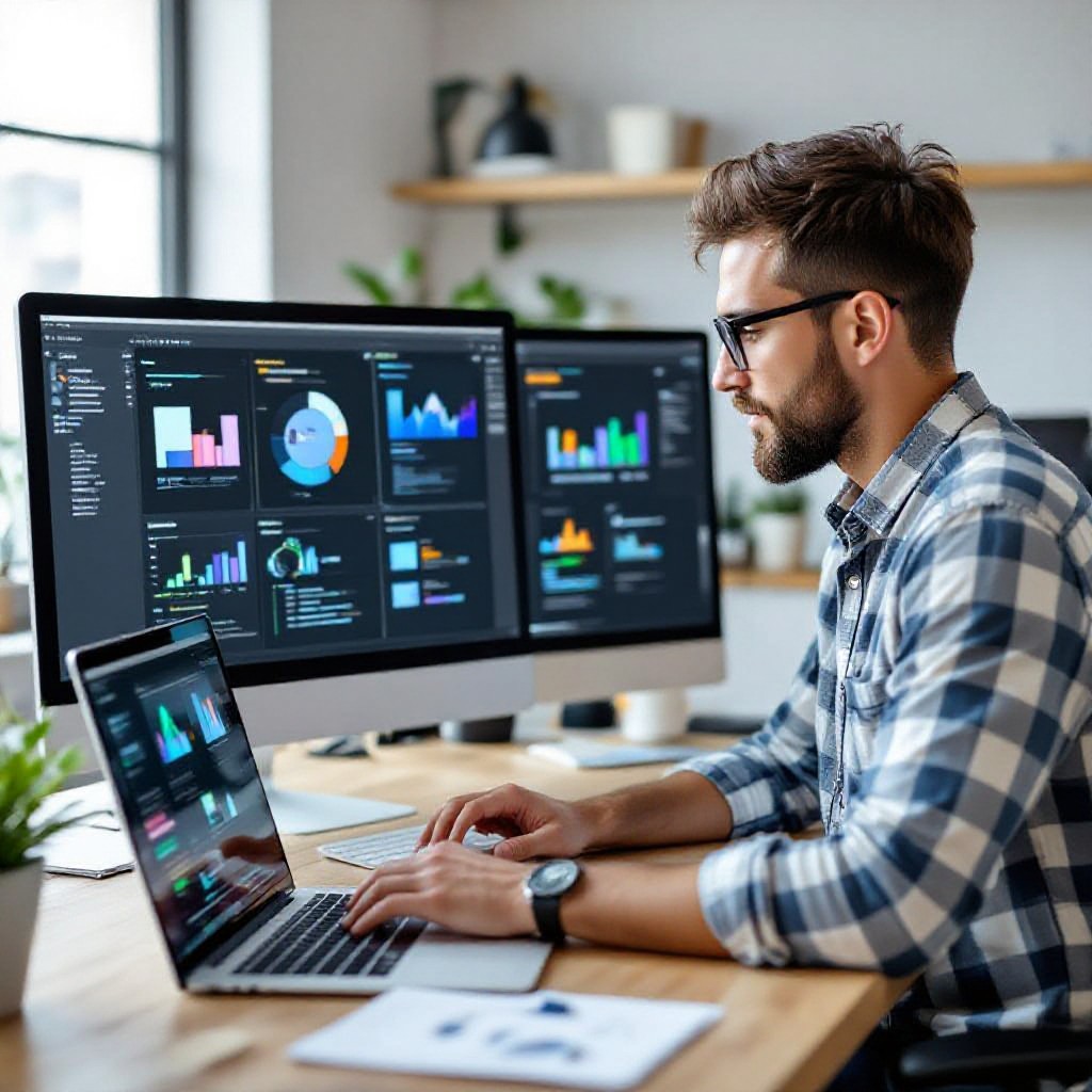 leading web designer reviewing mockups