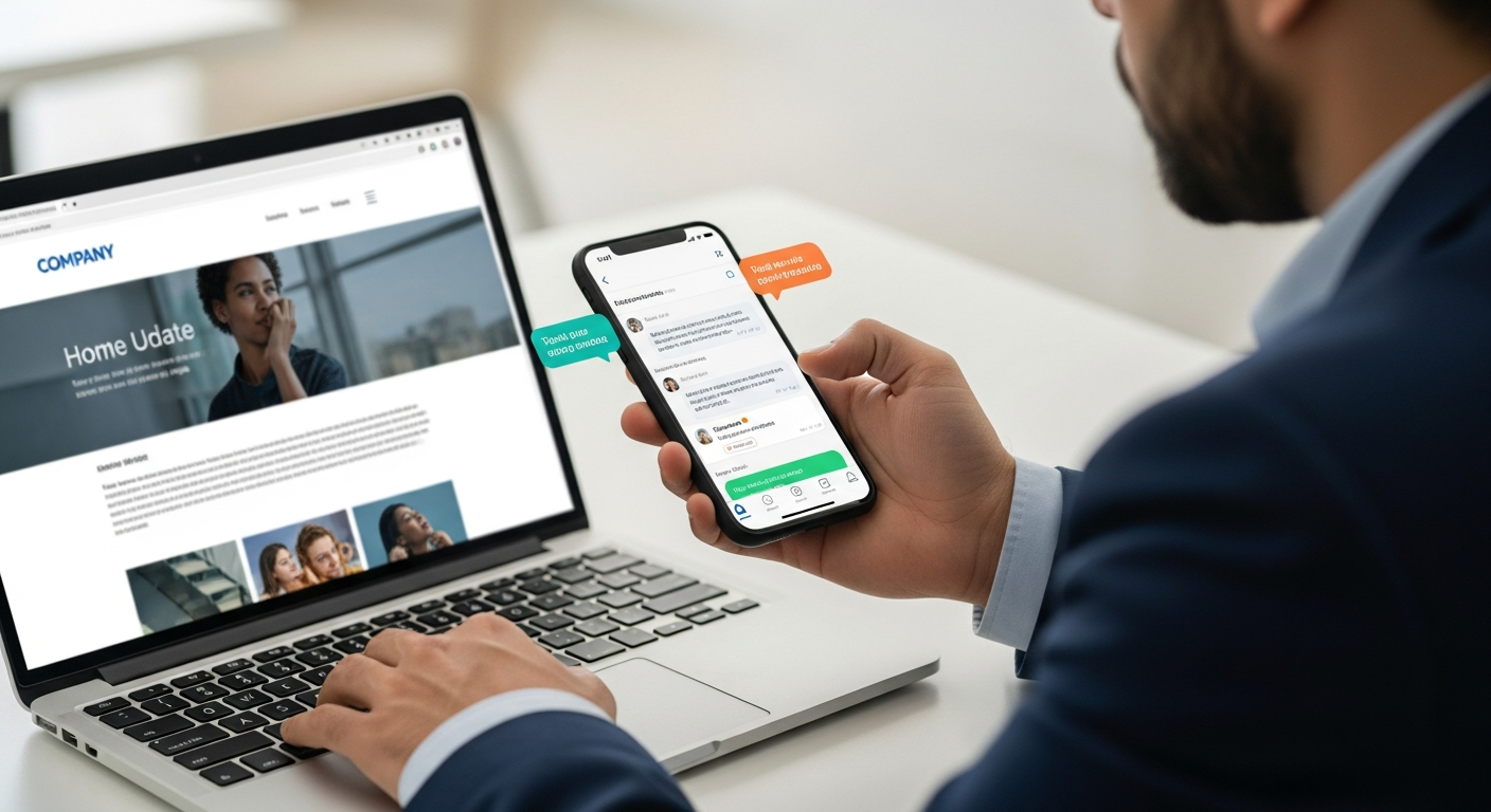 Text to update website