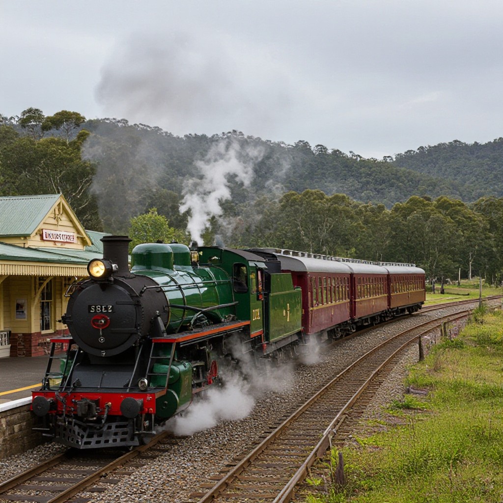Menzies Creek steam train and station