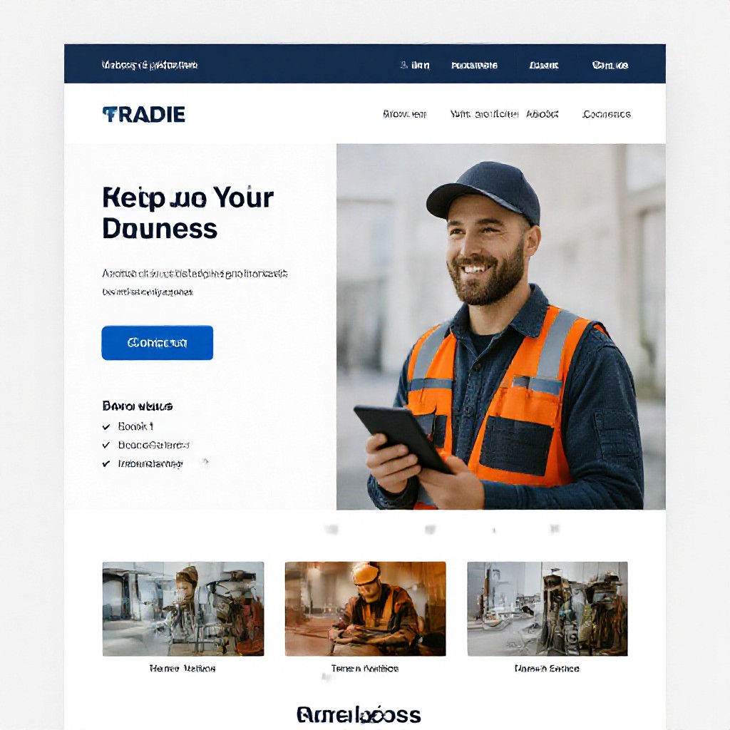 tradie website on mobile