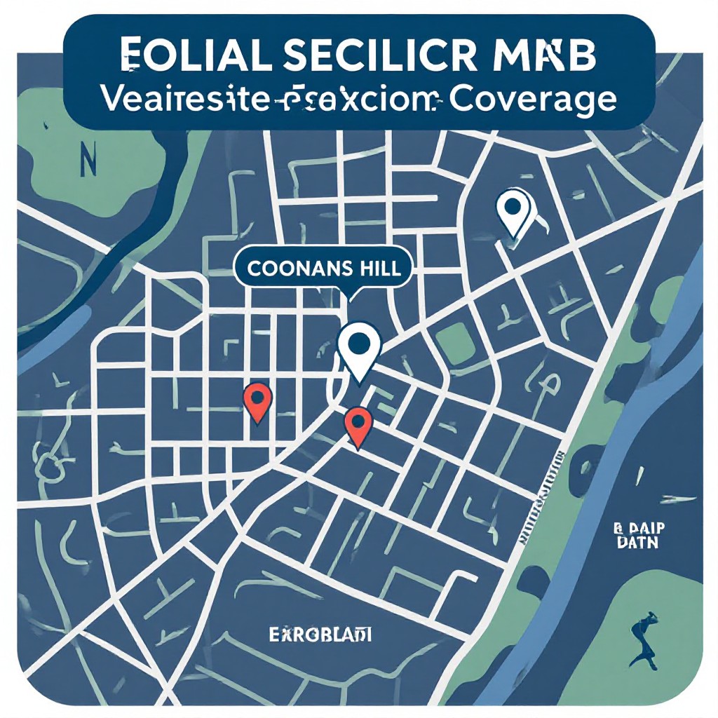 Map showing Coonans Hill service area