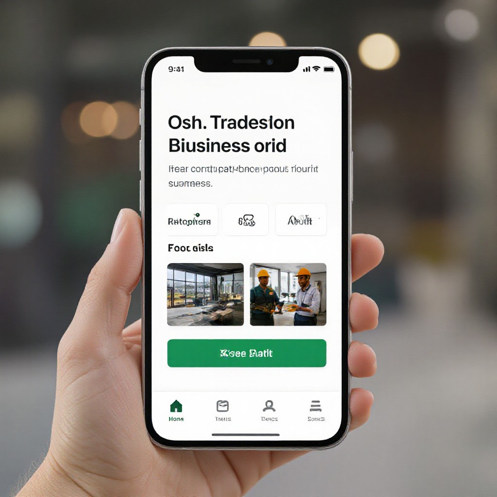 Mobile first trades website example
