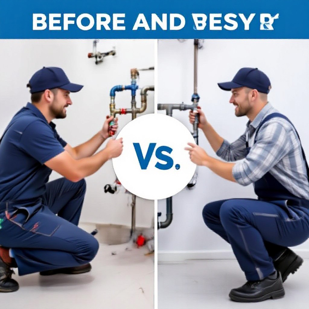 plumbing before and after