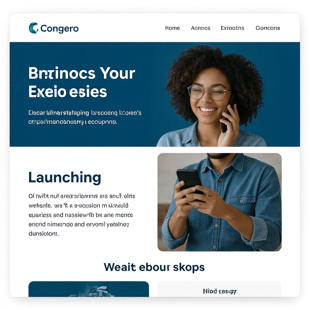 Congero website demo on phone