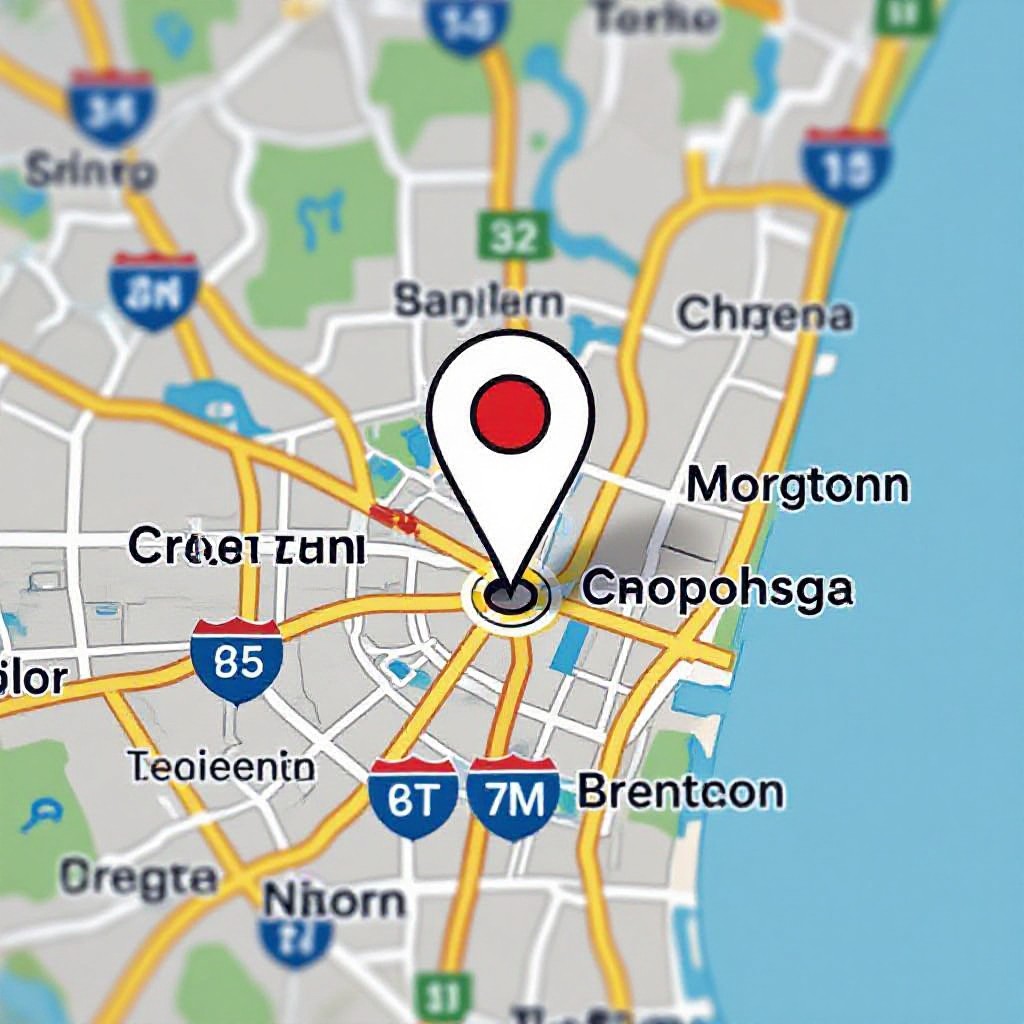 Map showing Croxton and surrounding service area