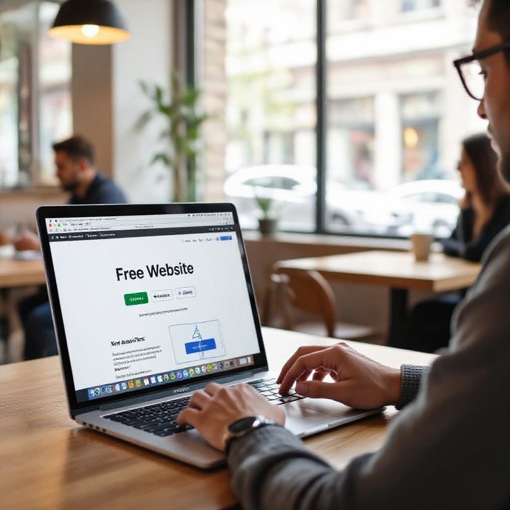 person creating a website on laptop