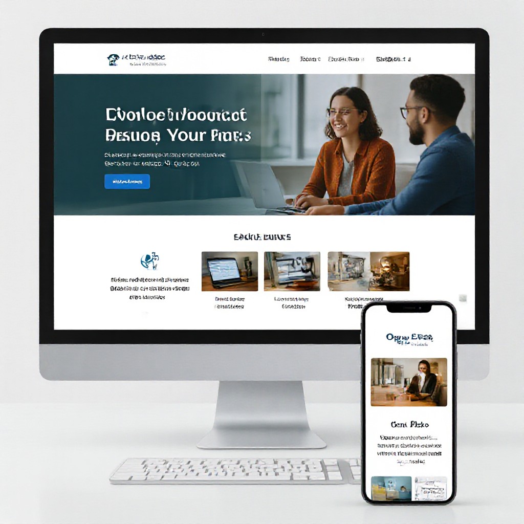 example website on desktop and mobile