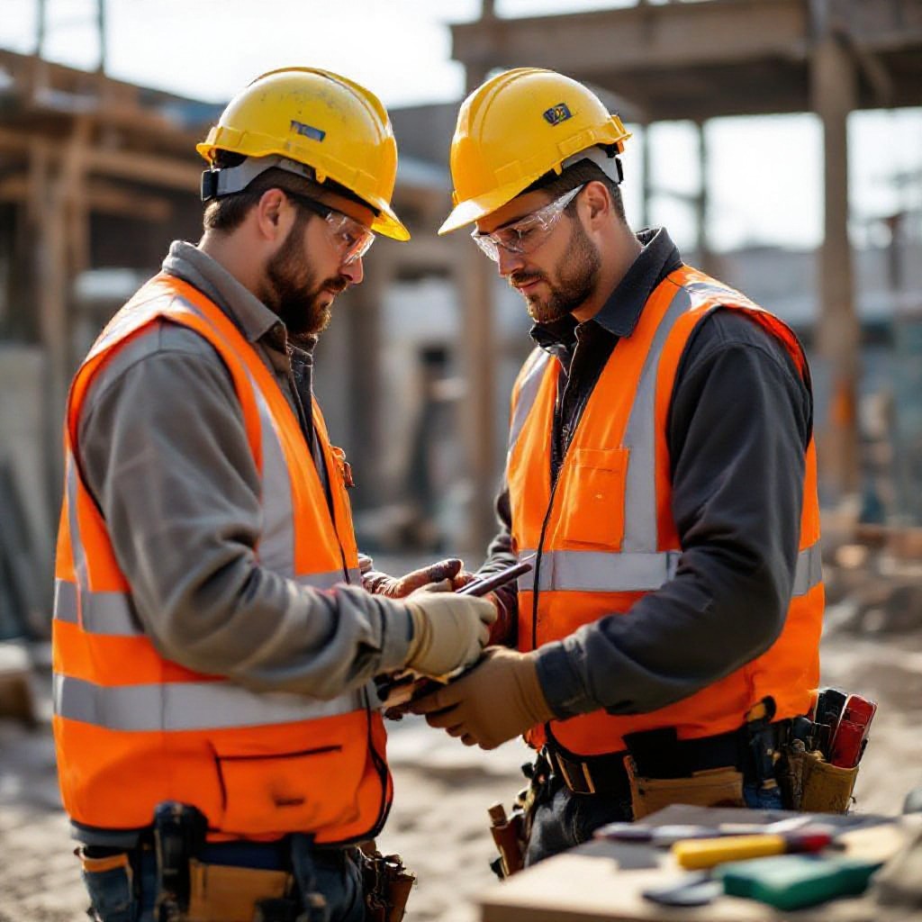 Tradesperson working on site