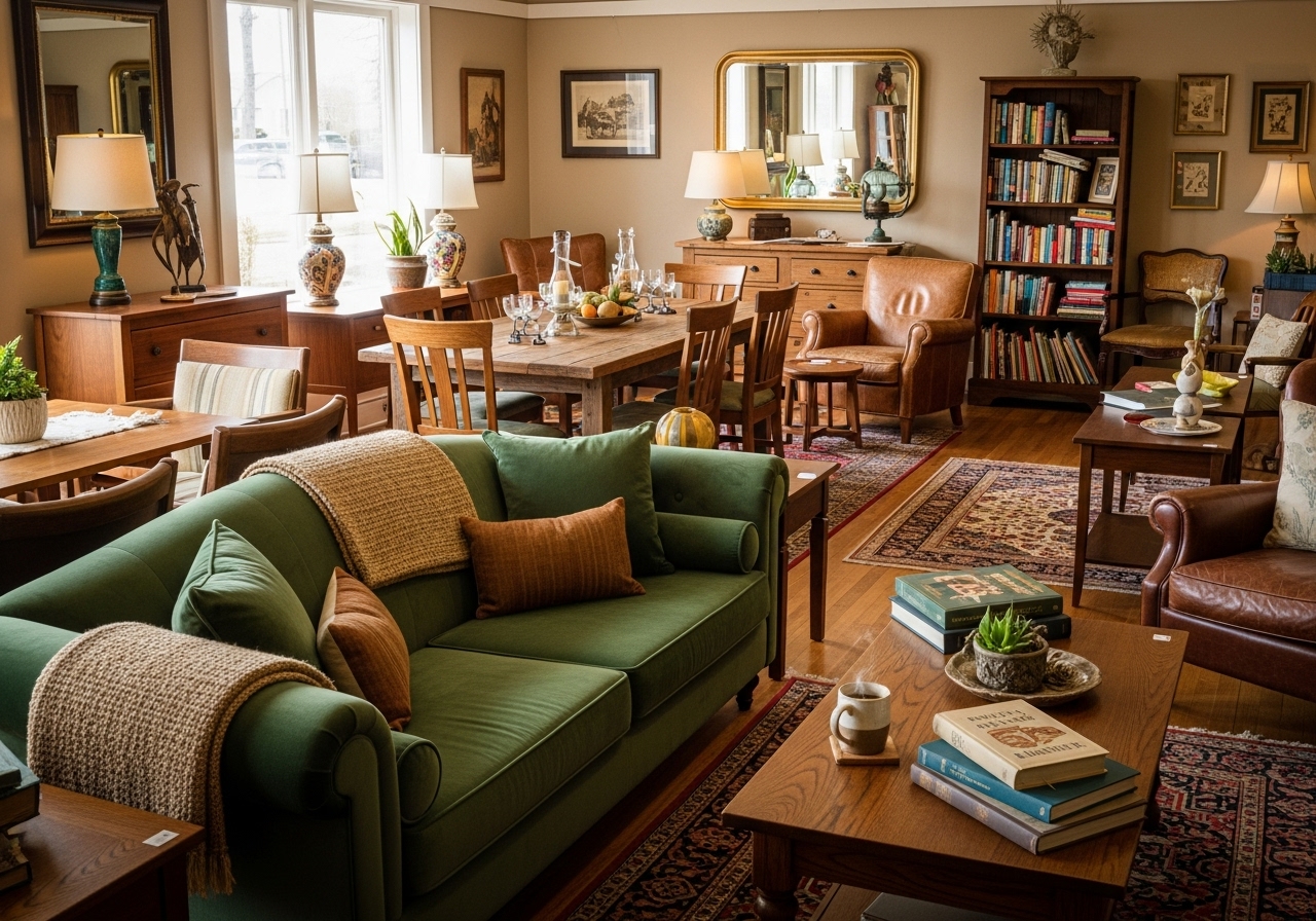 Used furniture store interior