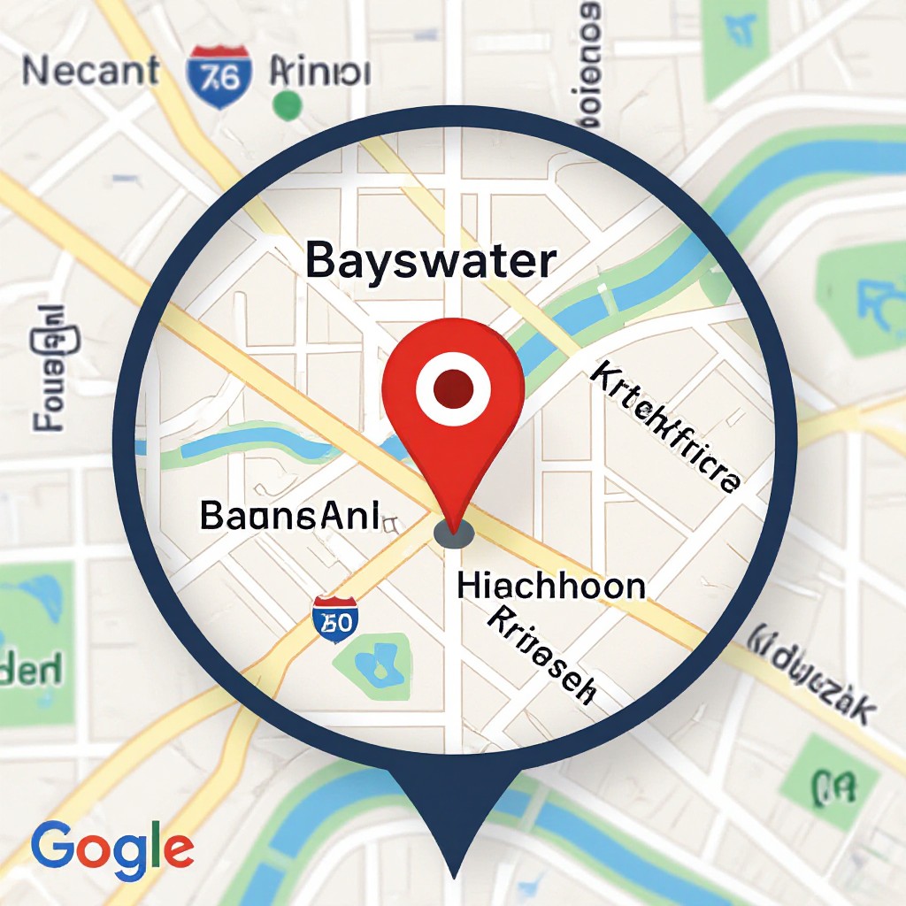 Map showing Bayswater area