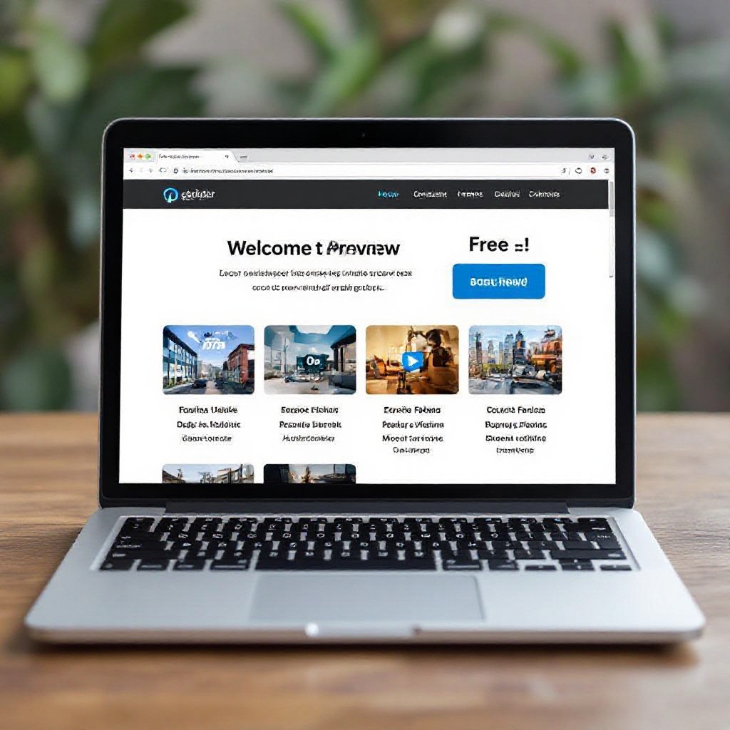 Free website preview on laptop