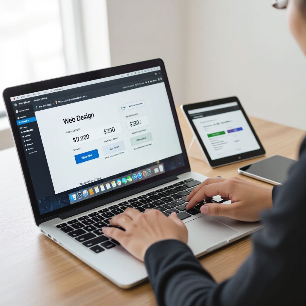 web design pricing on laptop and tablet