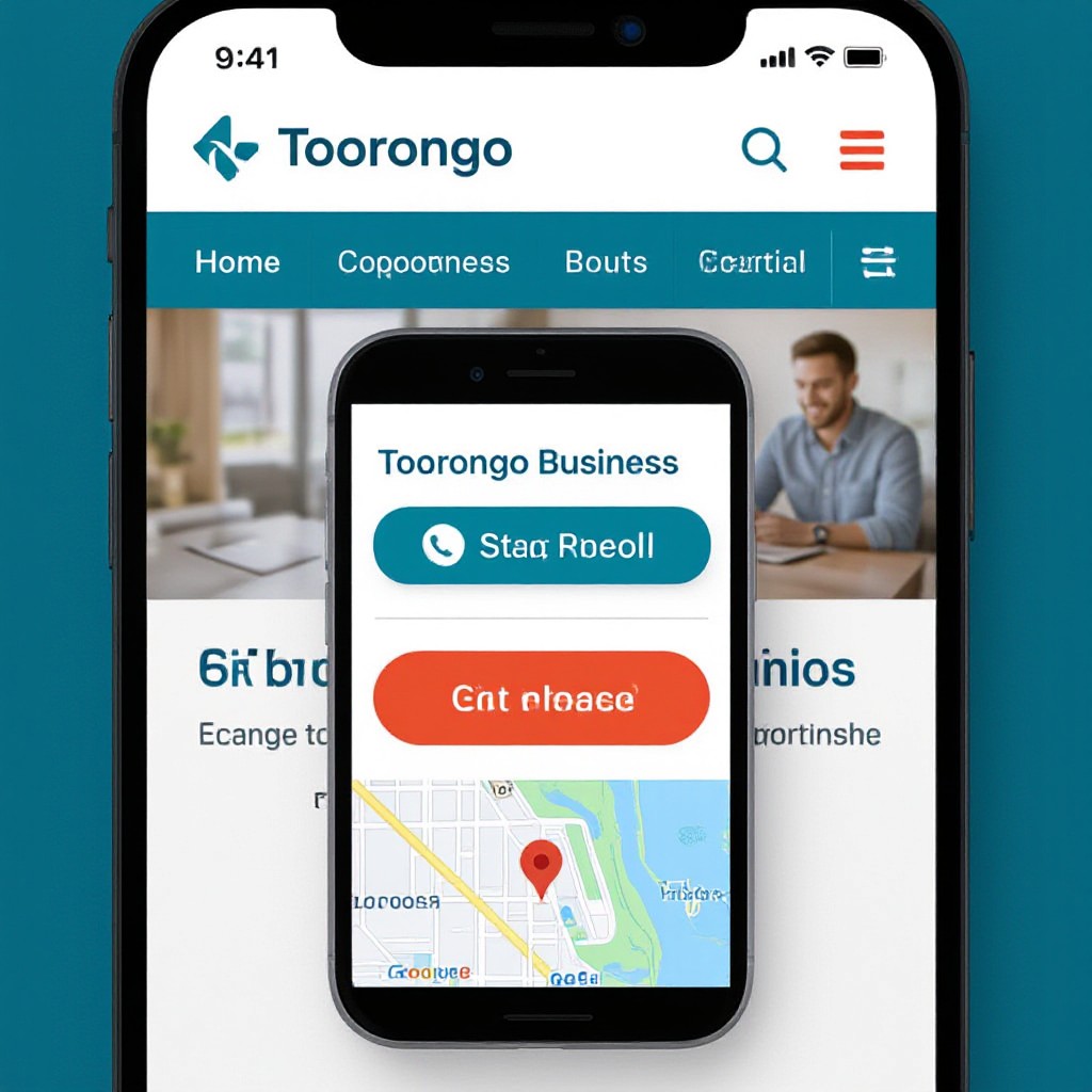 Toorongo business website on mobile