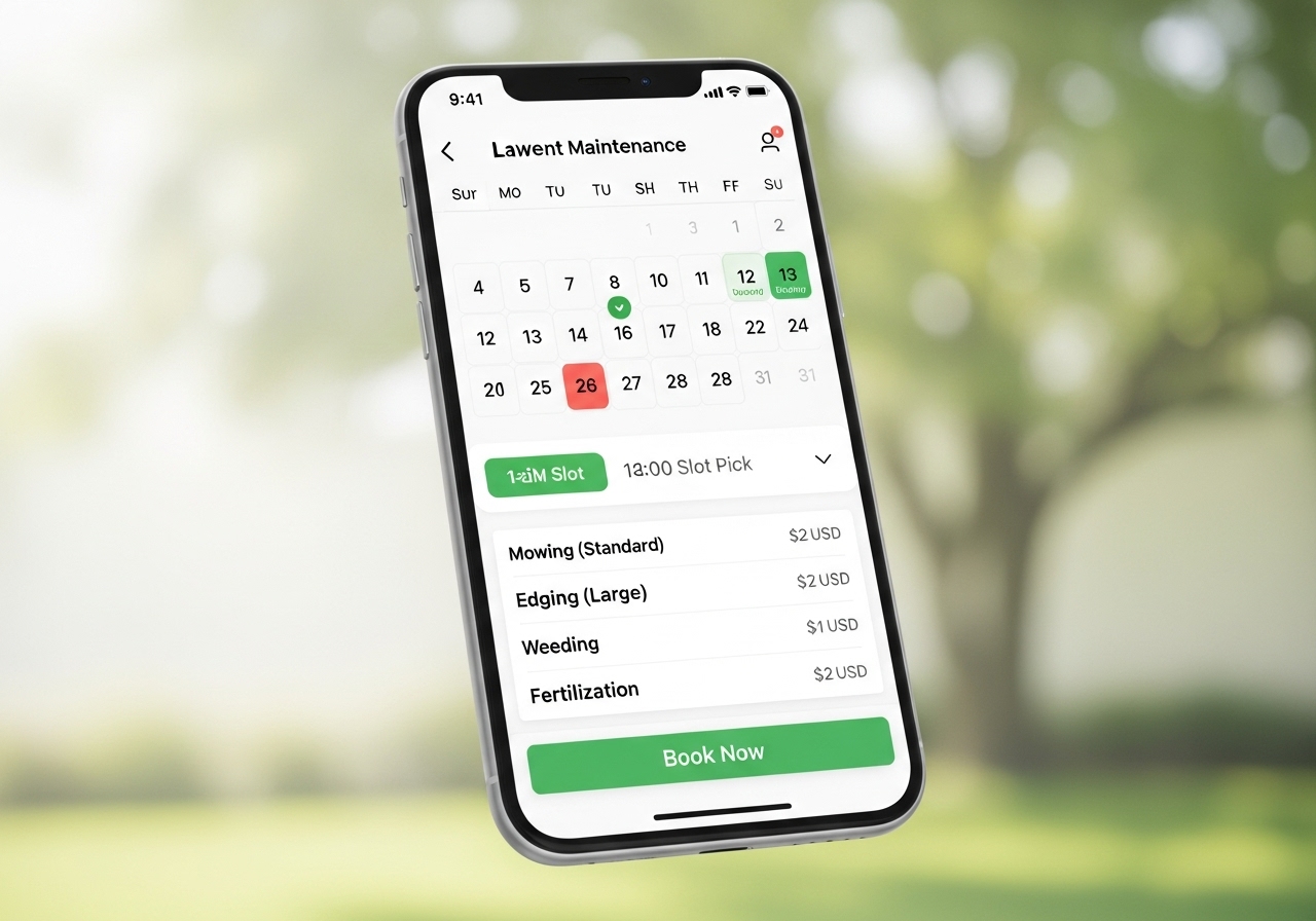 pricing and bookings for lawn care