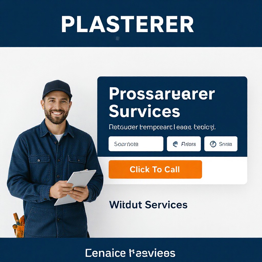 Mobile plasterer website with call to action