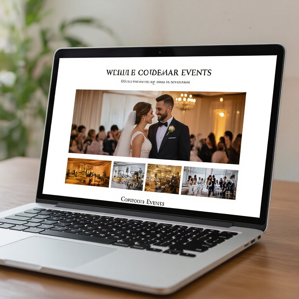 Event portfolio on laptop