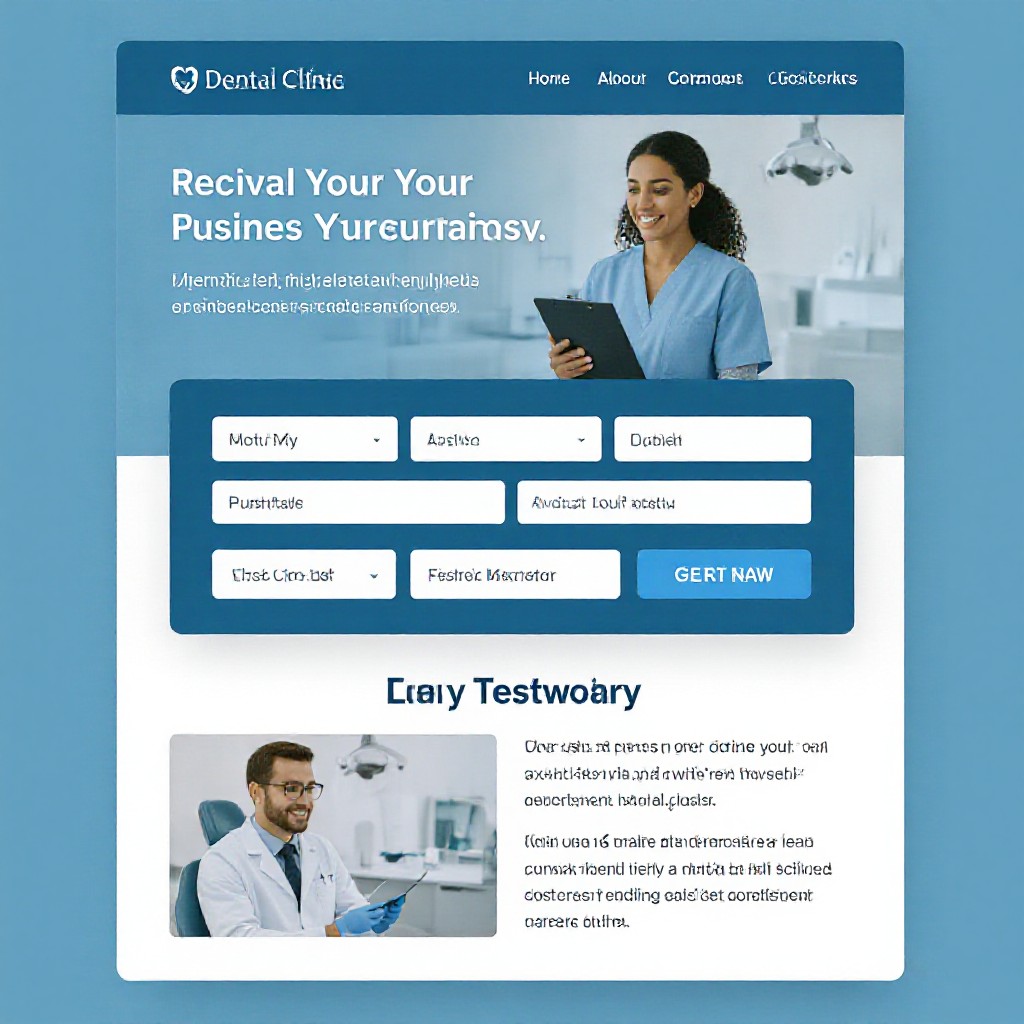 Dental clinic homepage mockup