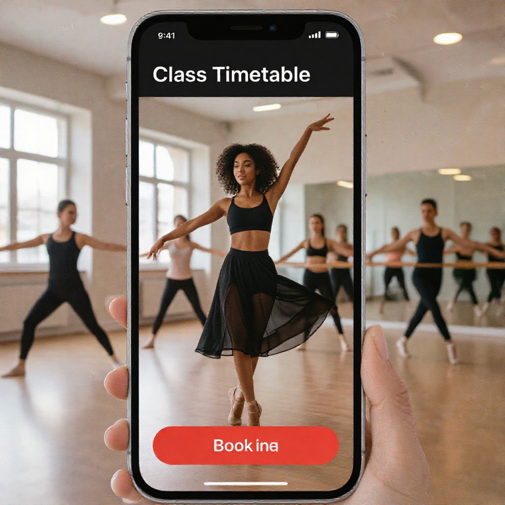 Dance studio website on mobile