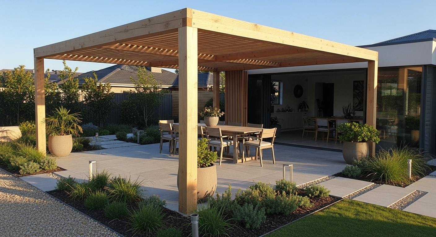 Modern pergola installation